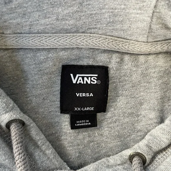 Vans Hoodie Mens XXL Gray Versa Fleece Long Sleeves Pocket Sweatshirt Skater - Picture 7 of 14